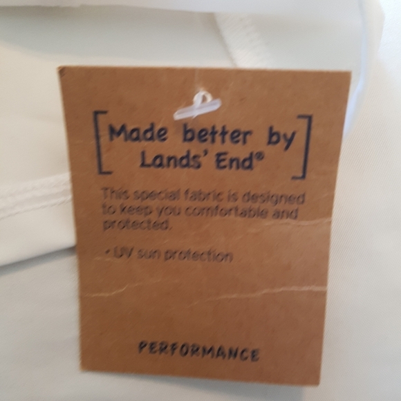 Lands End girls size 14 white short sleeved rash guard, New - Picture 3 of 3